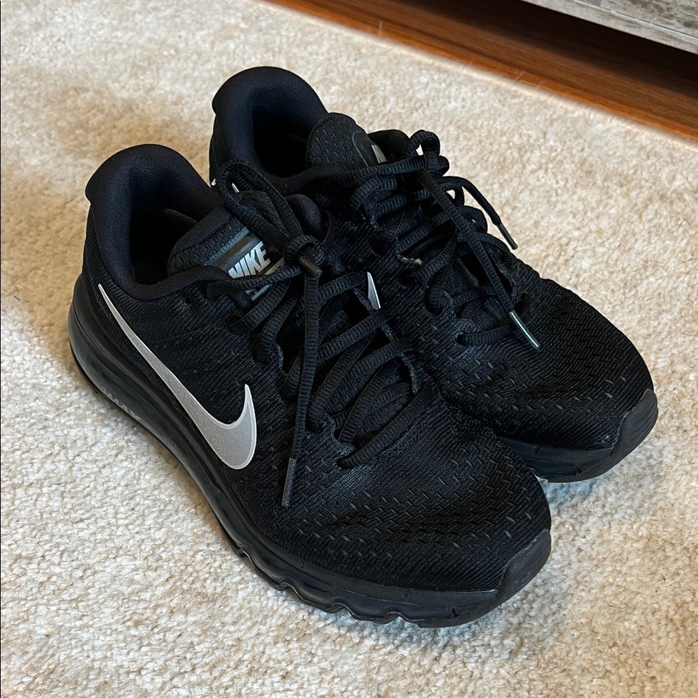 Nike Black Running Shoes with Silver Logo